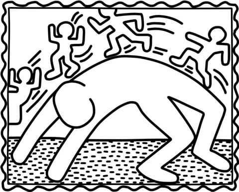 Bridge Exercise By Keith Haring Coloring Page